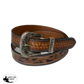 A8463 - Kava Leather Hand Carved Western Belt