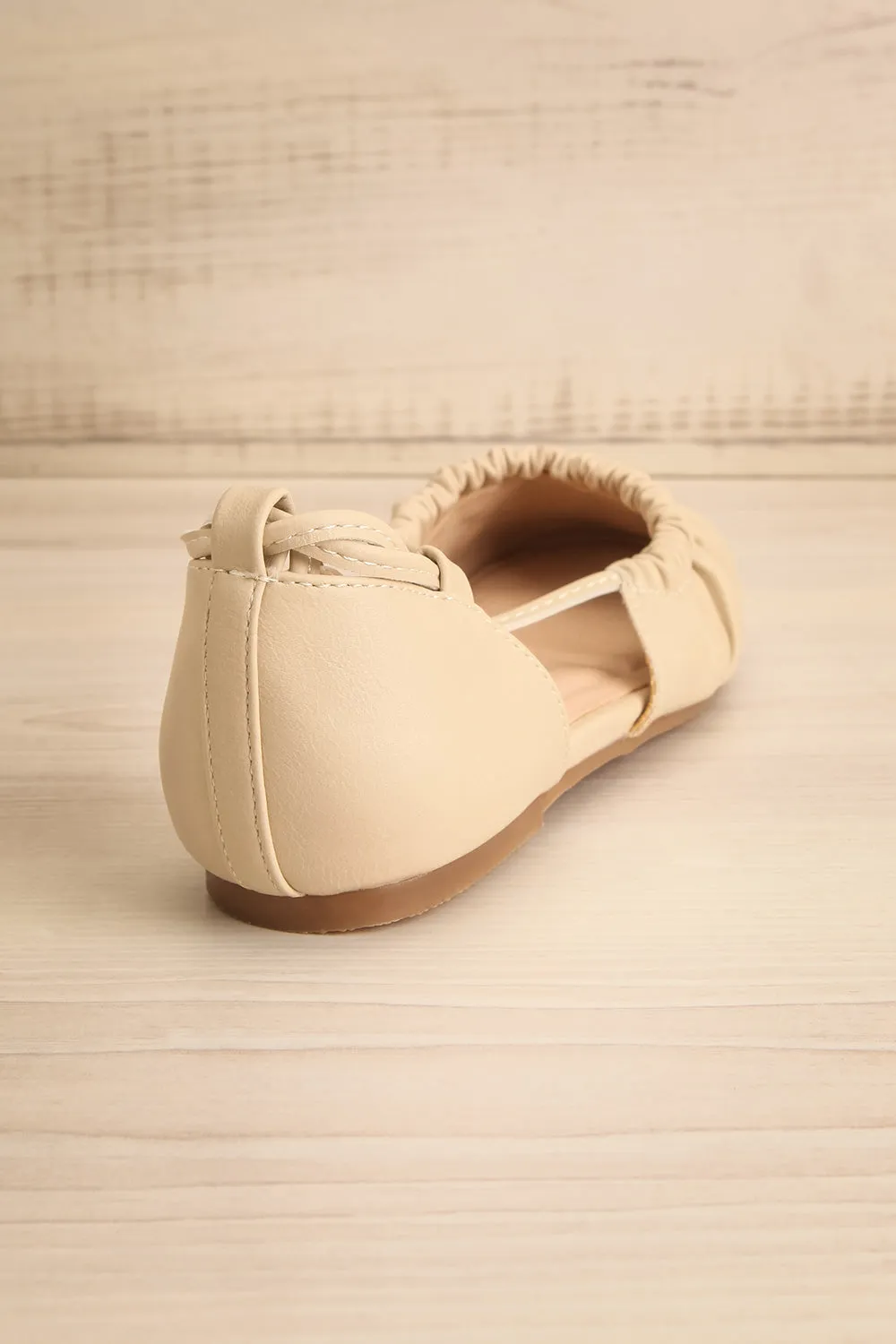 Alastor Beige | Ballerina Flats w/ Ankle Tie