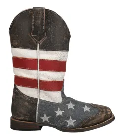 Americana Flag Square Toe Cowboy Boots (Little Kid)