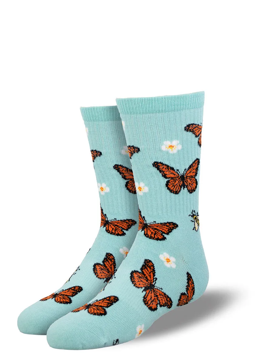 Bees & Monarchs Big Kids' Athletic Socks