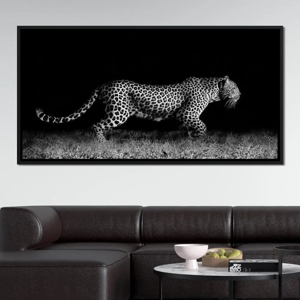 Black and White Jaguar Running