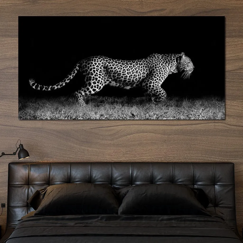 Black and White Jaguar Running