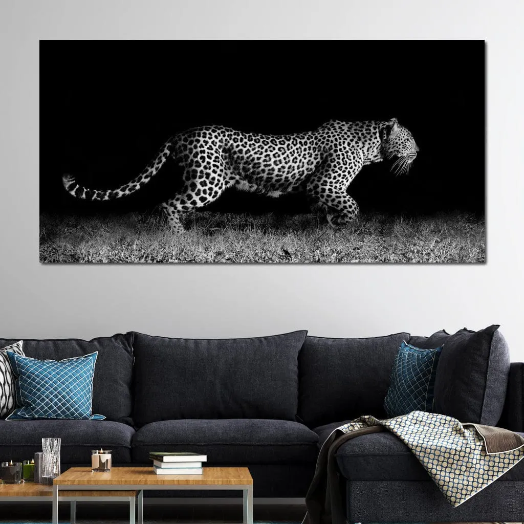 Black and White Jaguar Running