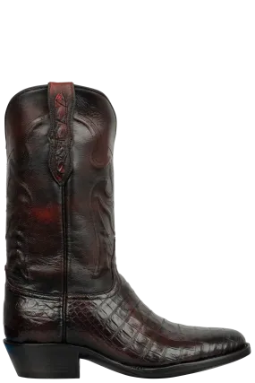 Black Jack Men's Caiman Belly Cowboy Boots - Black Cherry