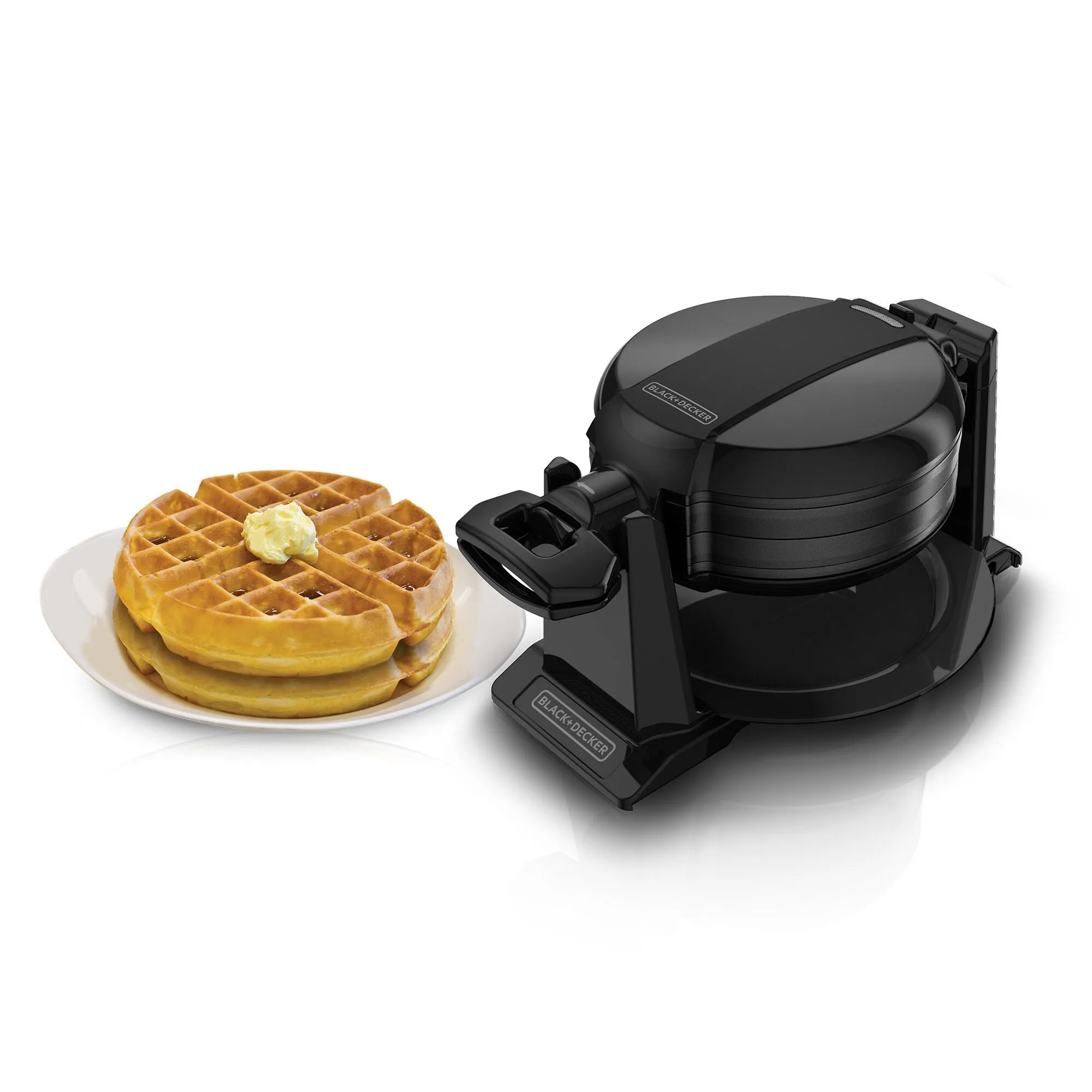 Black Rotating Waffle Maker