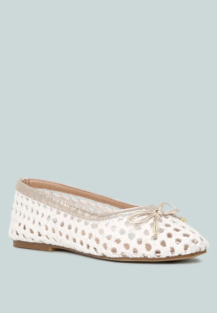 Brionna Cotton Mesh Flat Ballerinas By Ruw