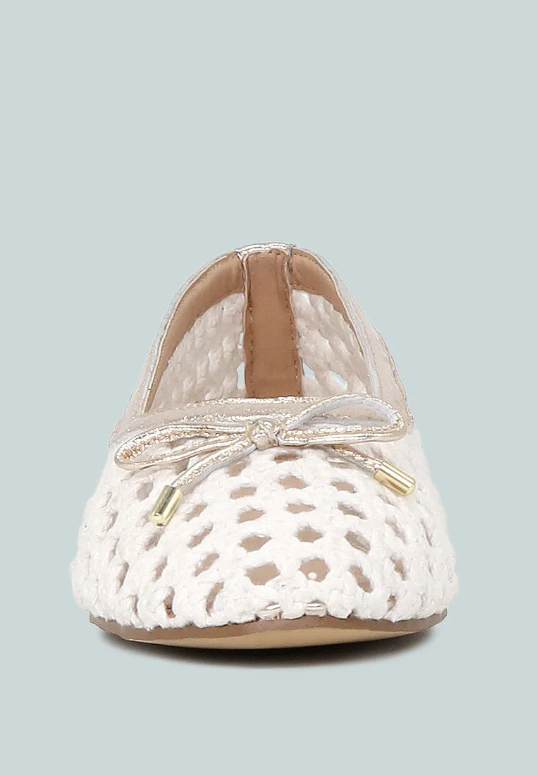 Brionna Cotton Mesh Flat Ballerinas By Ruw