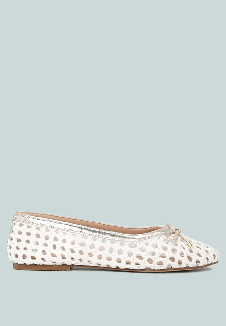 Brionna Cotton Mesh Flat Ballerinas By Ruw