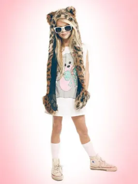 Kids Leopard Faux Fur SpiritHood