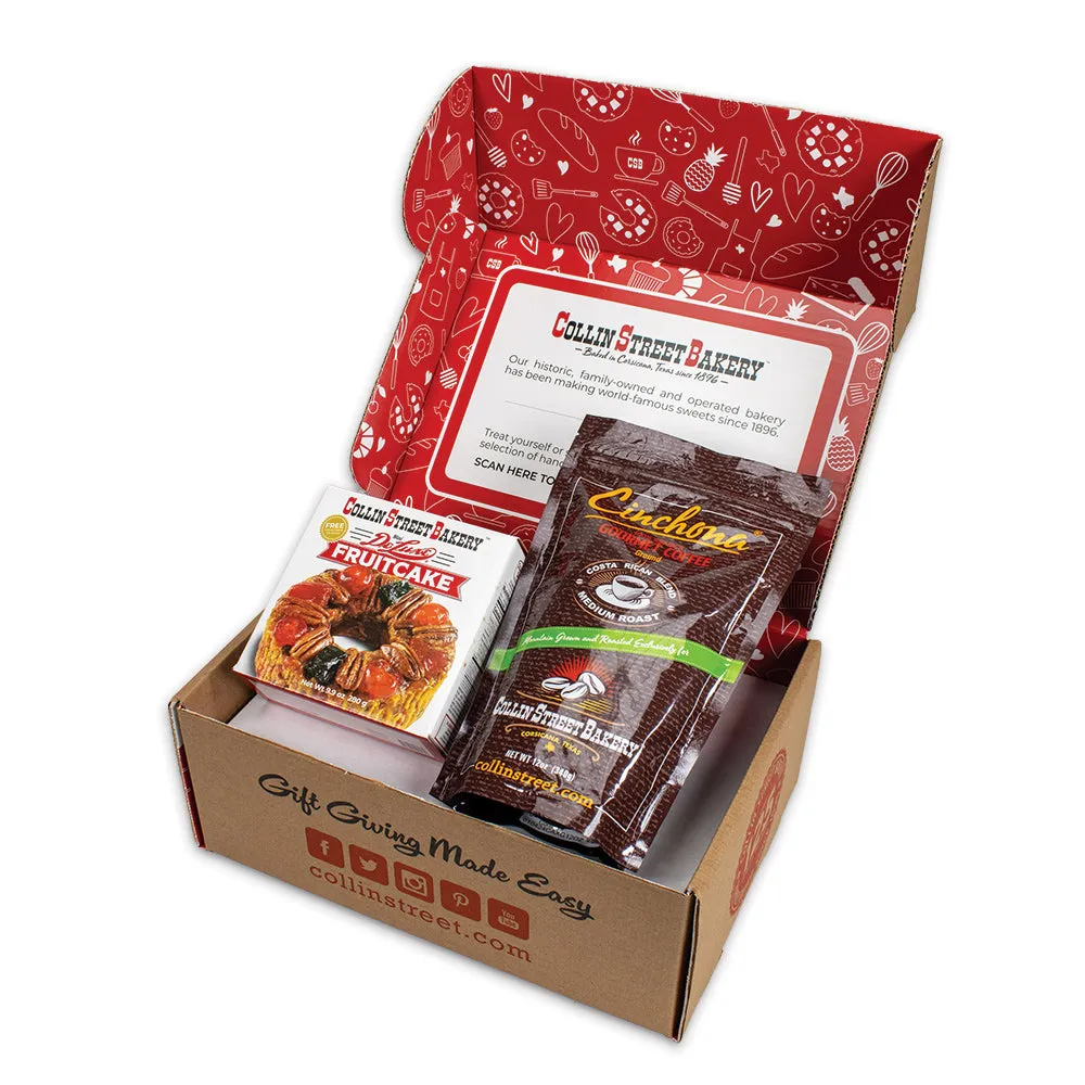 Mini DeLuxe® Fruitcake & Coffee Gift Set