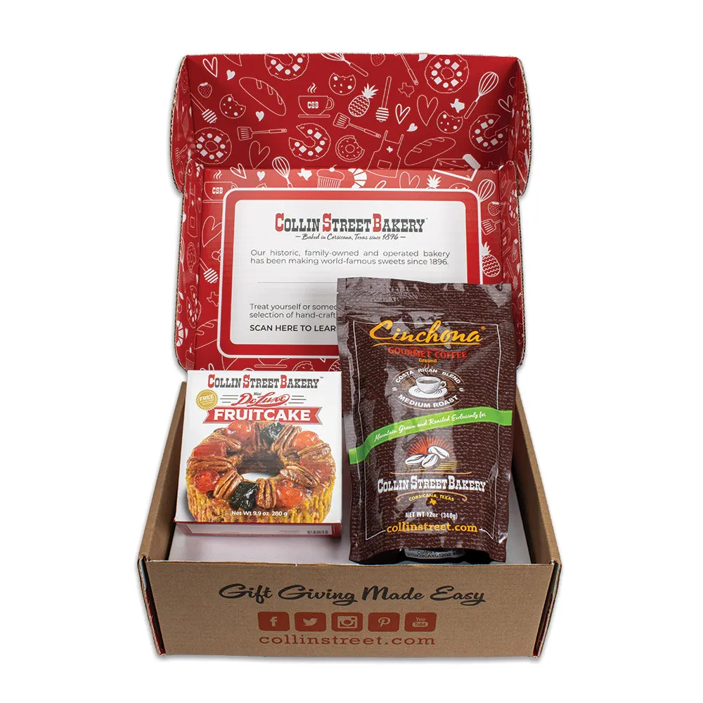 Mini DeLuxe® Fruitcake & Coffee Gift Set