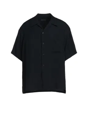 RAYON WASHER TWILL OPEN-COLLAR SHIRT