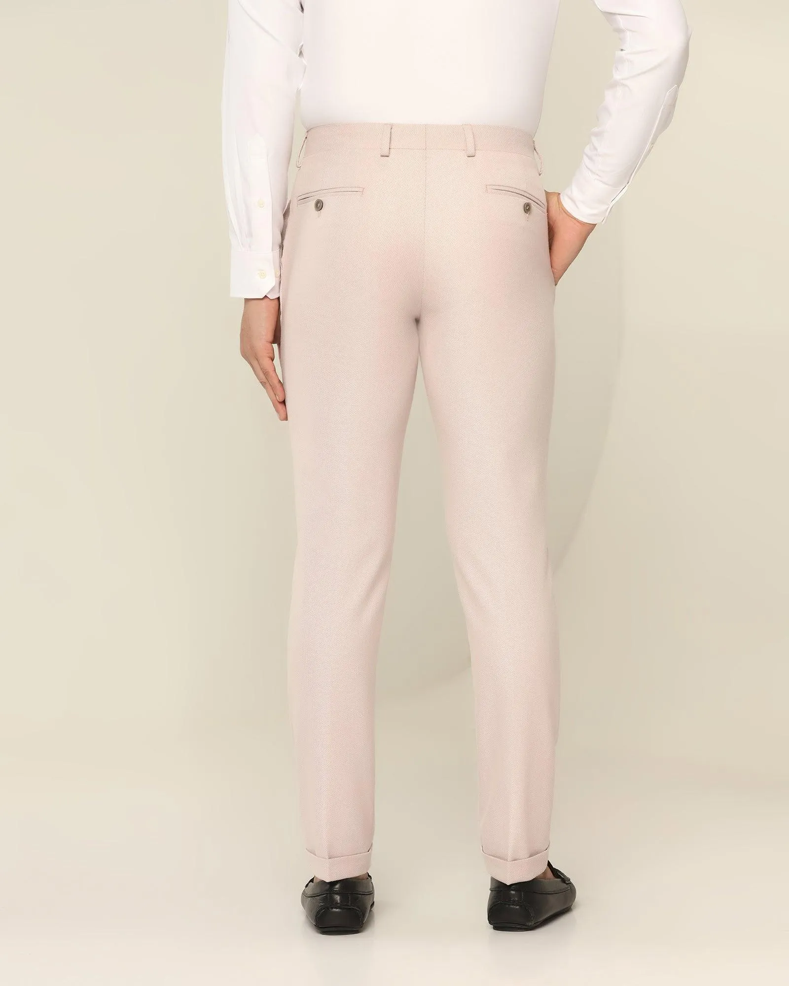 Super Slim Phoenix Formal Pink Textured Trouser - Tank