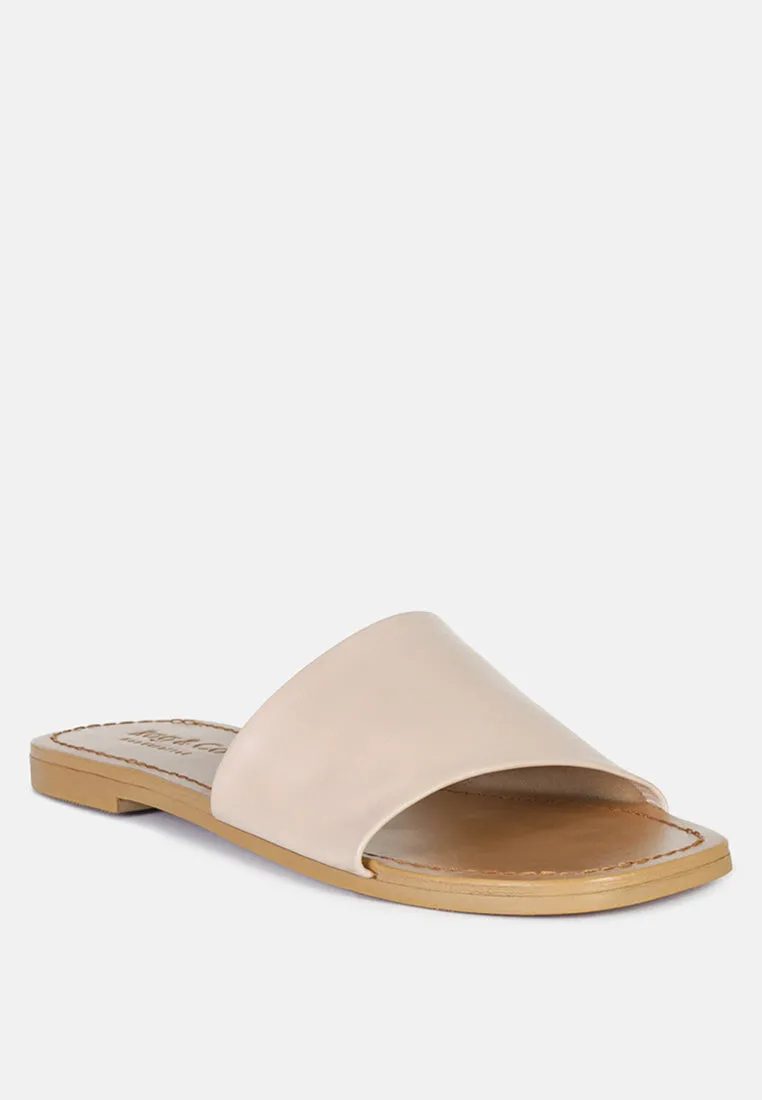 Tatami Leather Classic Slide Flats By Ruw