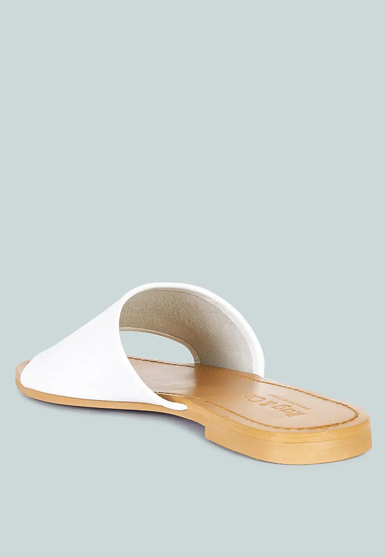 Tatami Leather Classic Slide Flats By Ruw