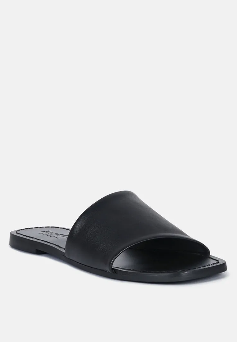 Tatami Leather Classic Slide Flats By Ruw