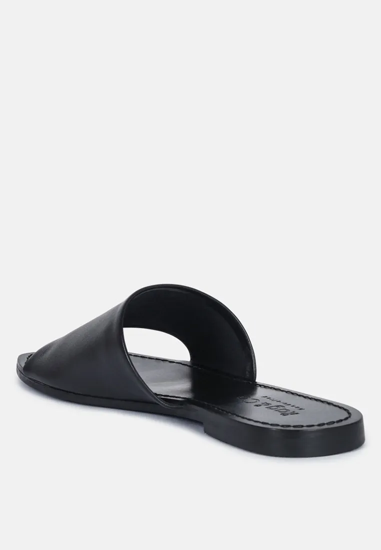 Tatami Leather Classic Slide Flats By Ruw