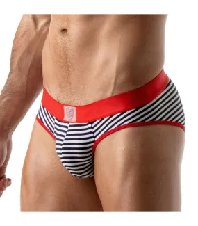 TOF PARIS Brief Stripe Push Up Briefs Cotton Jersey Red 59