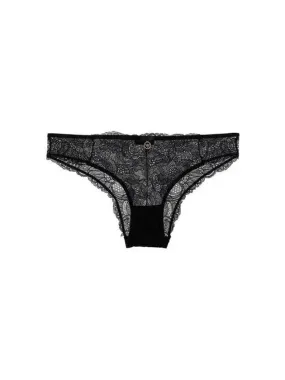 UNDERWEAR Women s Flower Lace Nylon Briefs Black 271459