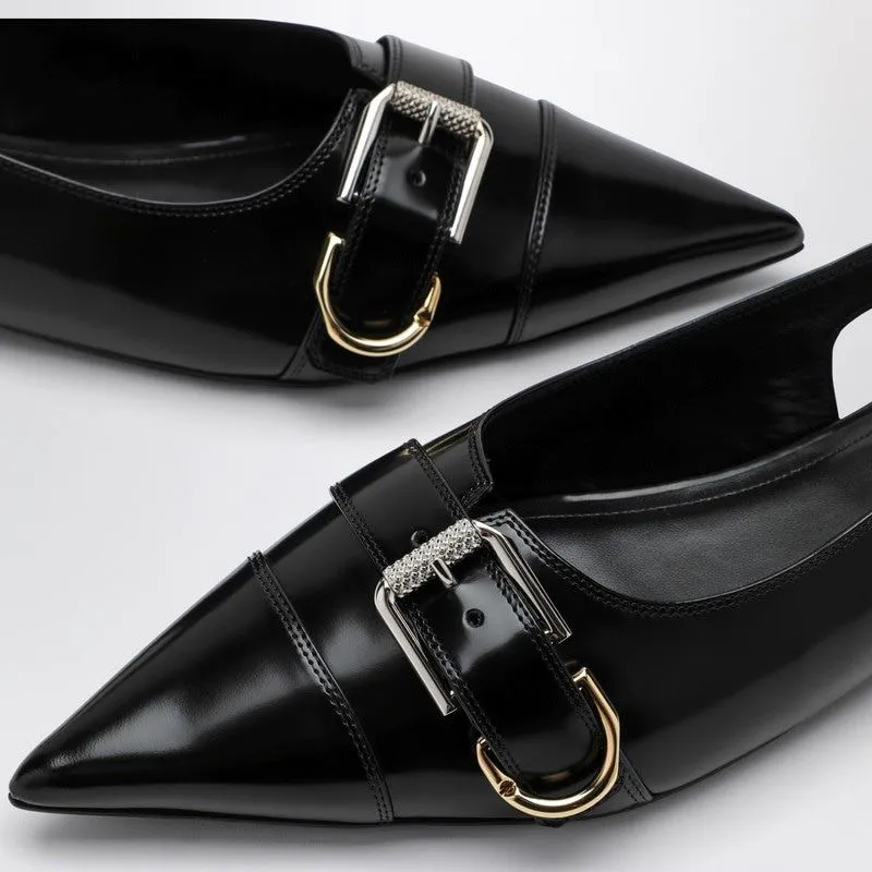 VOYOU LEATHER SLINGBACK FLATS