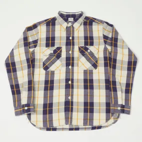 Warehouse & Co 3104 Flannel Shirt 'B Pattern' - Navy