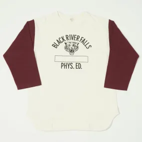 Warehouse & Co 'Black River Tigers' 4800 Baseball Tee - Cream/Bordeaux