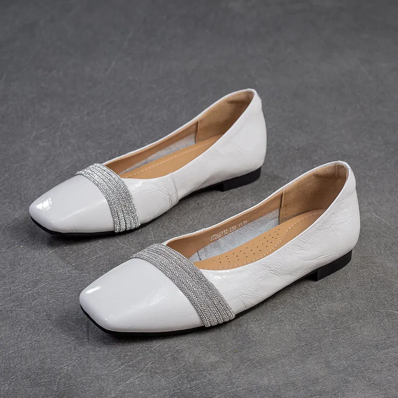 Women Stylish Comfort Leather Work Casual Flats