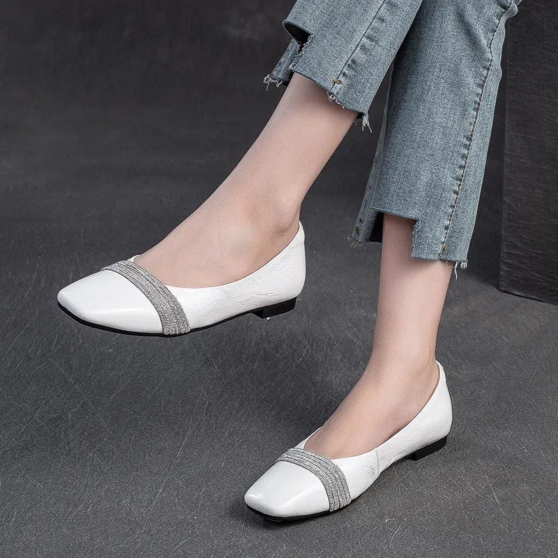 Women Stylish Comfort Leather Work Casual Flats