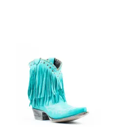 Women's Liberty Black Pilar Nobuck Grease Fringe Boots Turquoise #Pilar LC-FAL013P4D