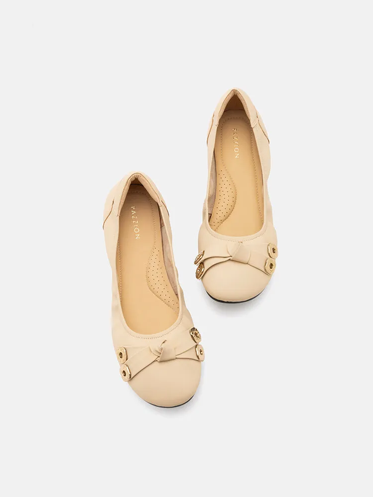 Wren Bow Embellished Covered Flats