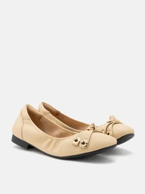 Wren Bow Embellished Covered Flats