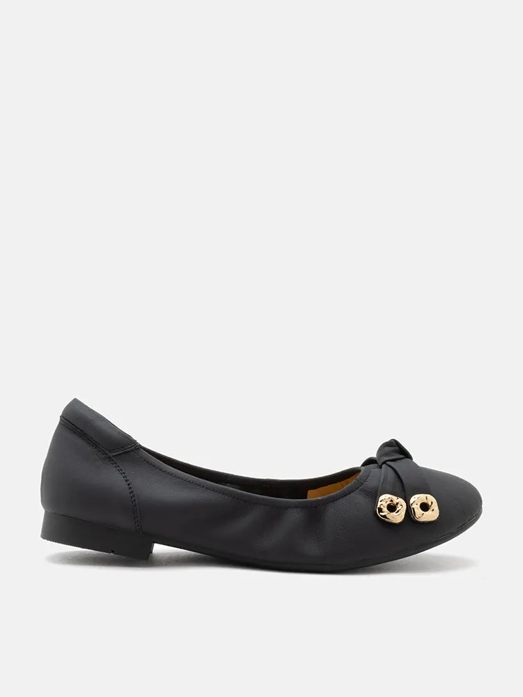 Wren Bow Embellished Covered Flats