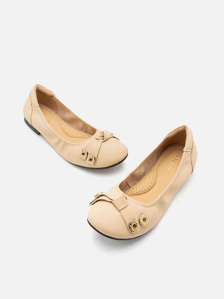 Wren Bow Embellished Covered Flats