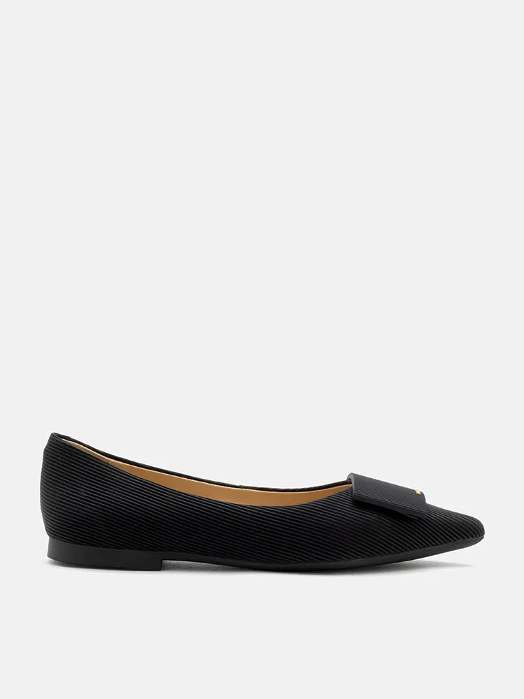 Wynn Textured Leather Pointed Toe Flats