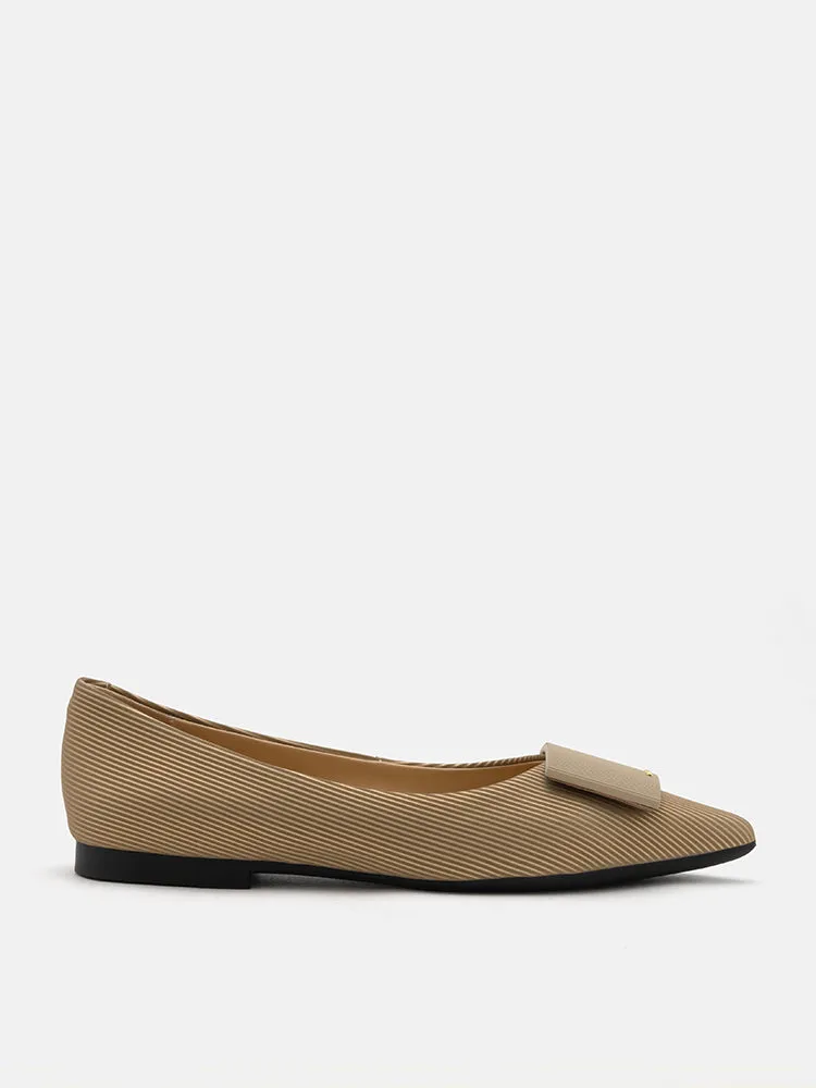 Wynn Textured Leather Pointed Toe Flats