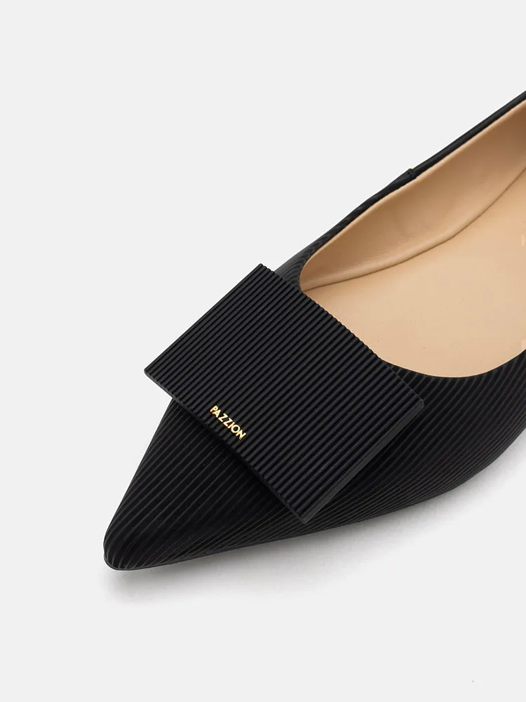 Wynn Textured Leather Pointed Toe Flats