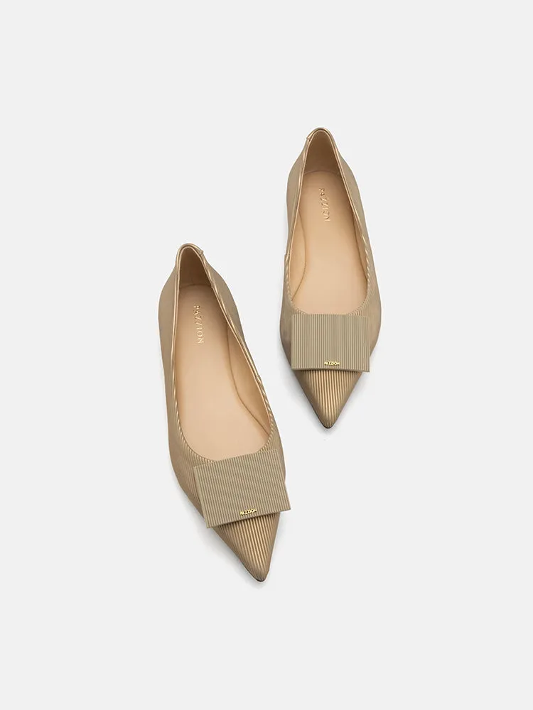 Wynn Textured Leather Pointed Toe Flats