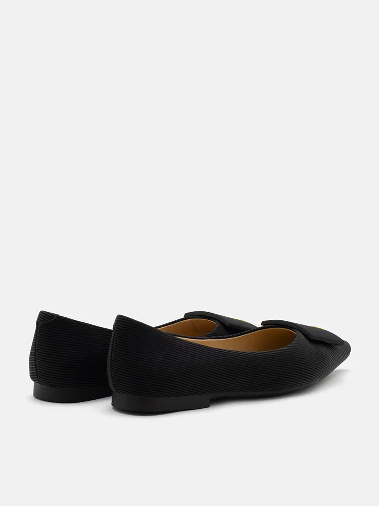 Wynn Textured Leather Pointed Toe Flats